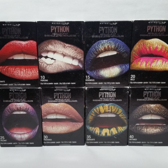 Maybelline Other - Maybelline Python Metallic Lip Kit Complete Set 8